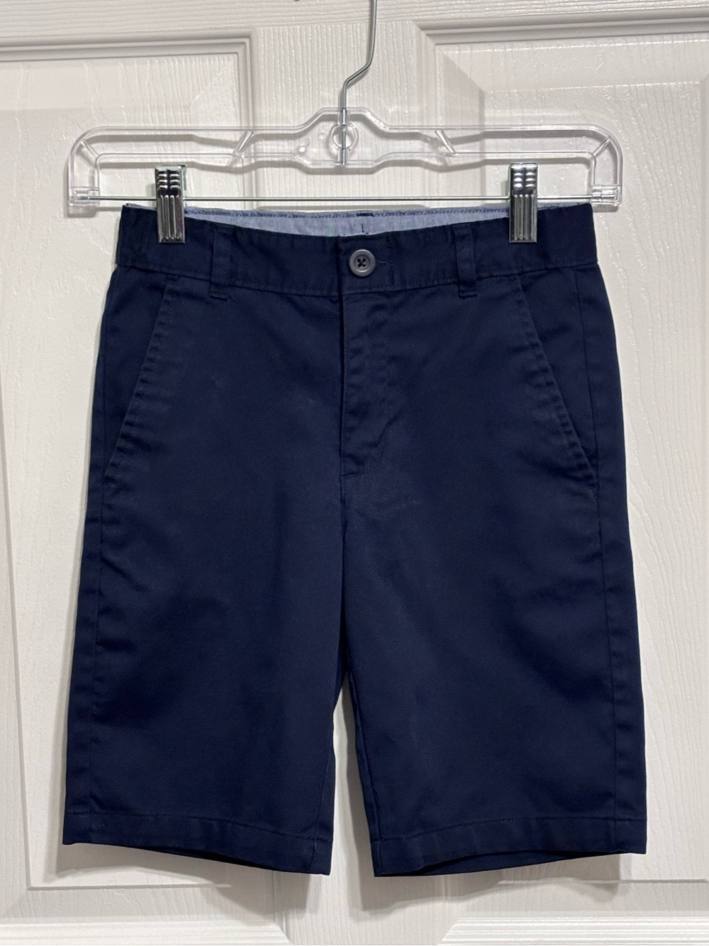 Chaps Kids Navy Big Boys Flat front Adjustable Chino Shorts Girls Unisex Size 8